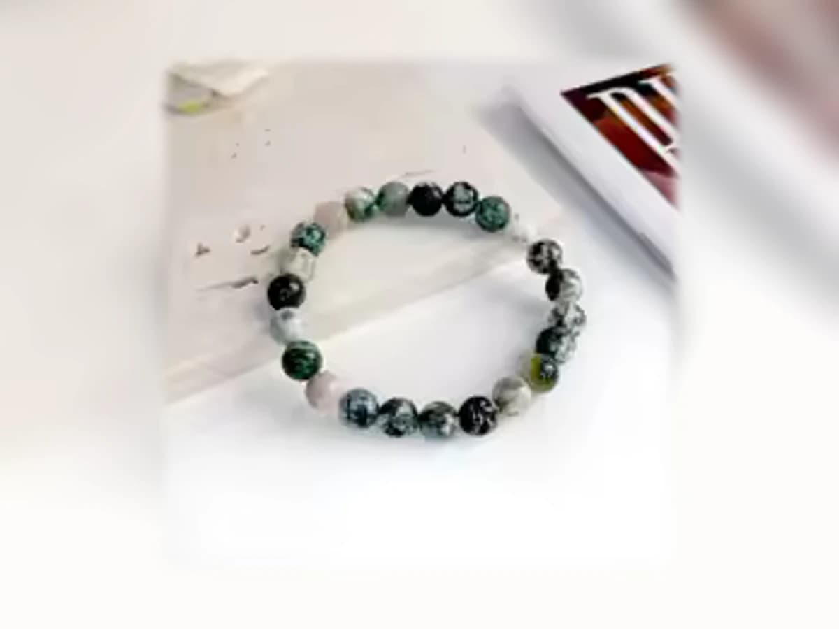 Baumachat-Natursteinarmband in der Ausführung Licht