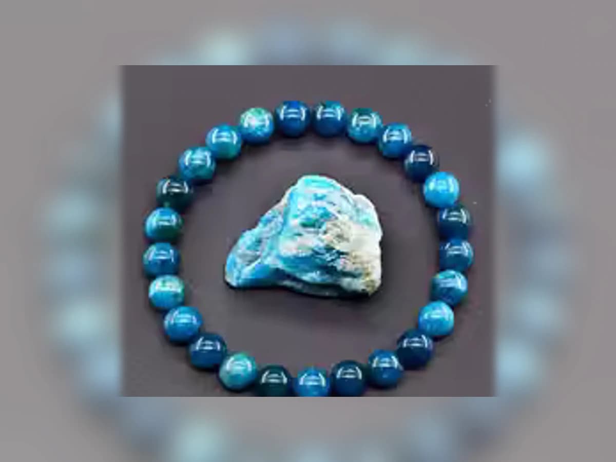 Blauer Apatit-Natursteinarmband in der Ausführung Atelier