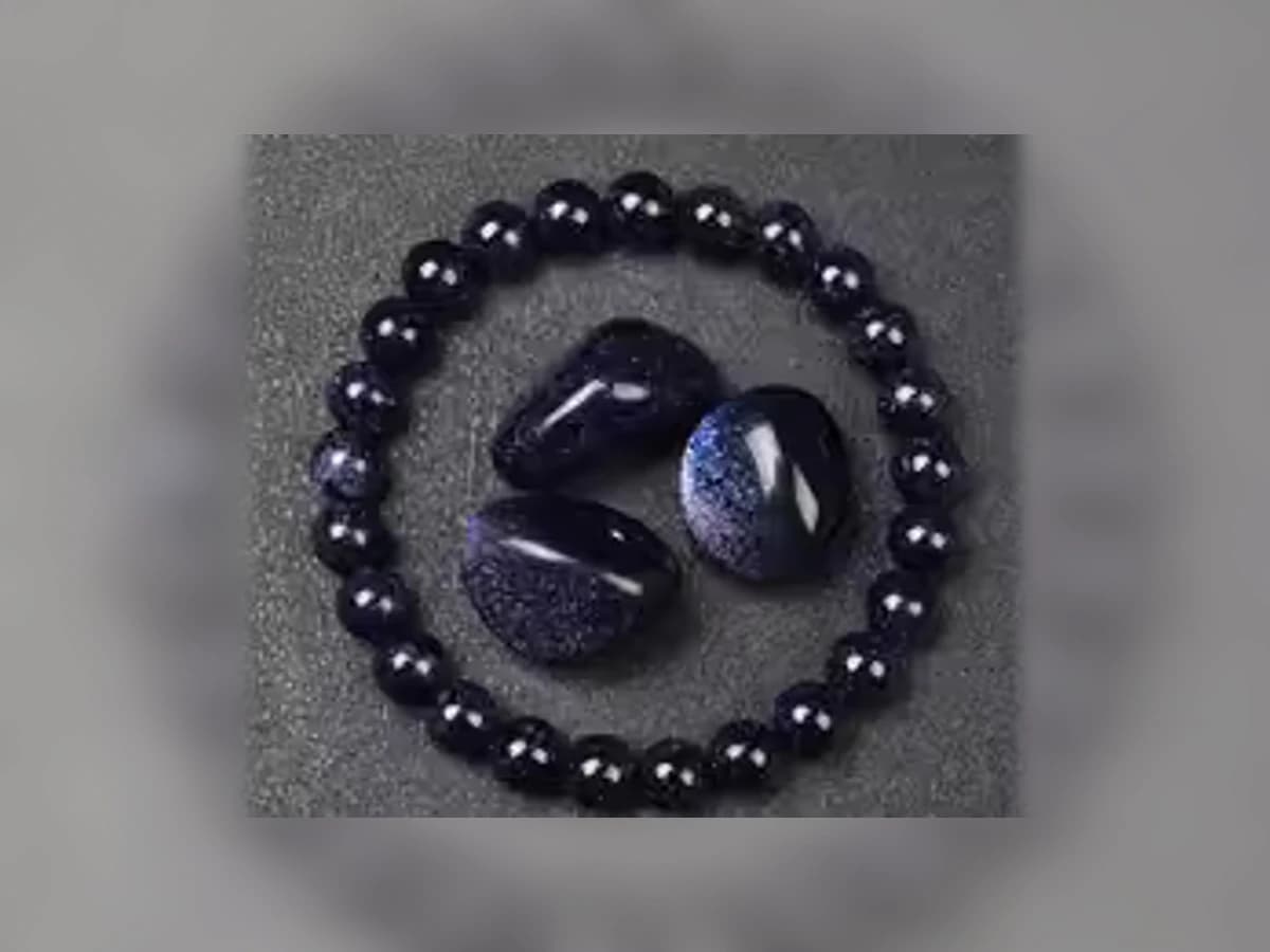 Blauer Sandstein-Natursteinarmband in der Ausführung Erde