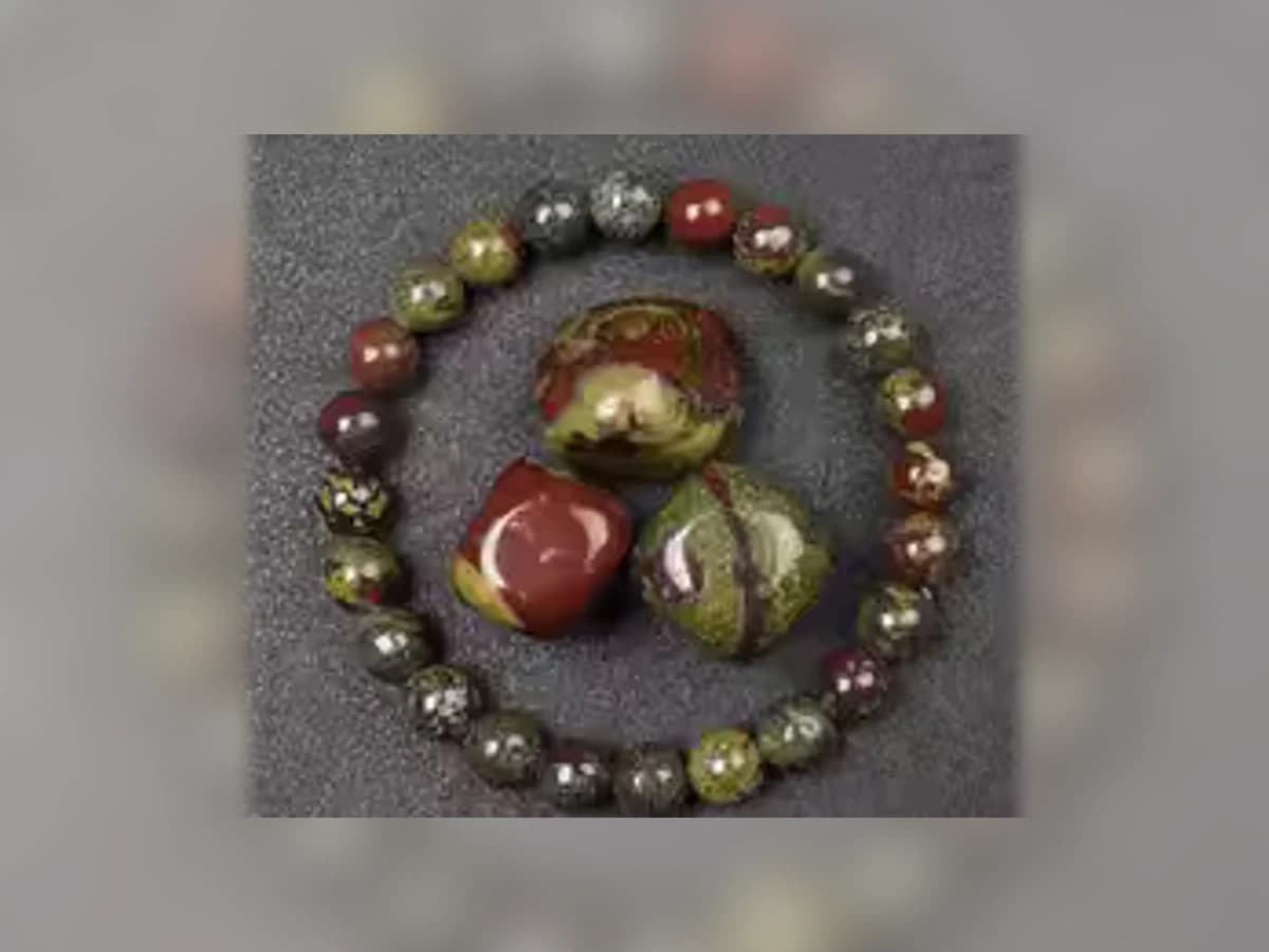 Drachenblut-Jaspis-Natursteinarmband in der Ausführung Erde