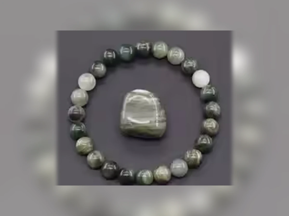 Grüner Streifenstein-Natursteinarmband in der Ausführung Atelier