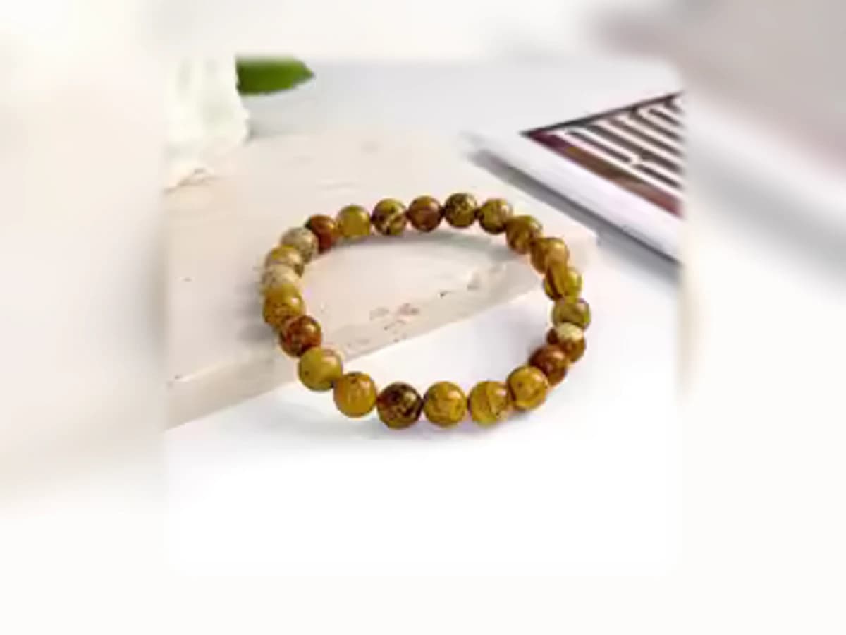 Landschaftsjaspis-Natursteinarmband in der Ausführung Licht