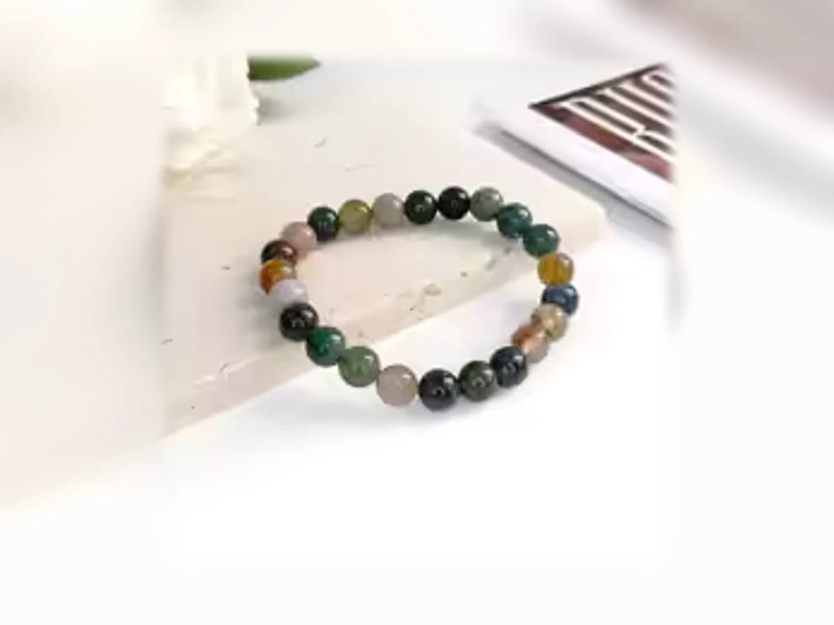 Moosachat-Natursteinarmband in der Ausführung Nuance
