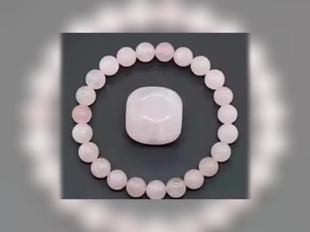 Rosa Kristallstein-Natursteinarmband in der Ausführung Atelier