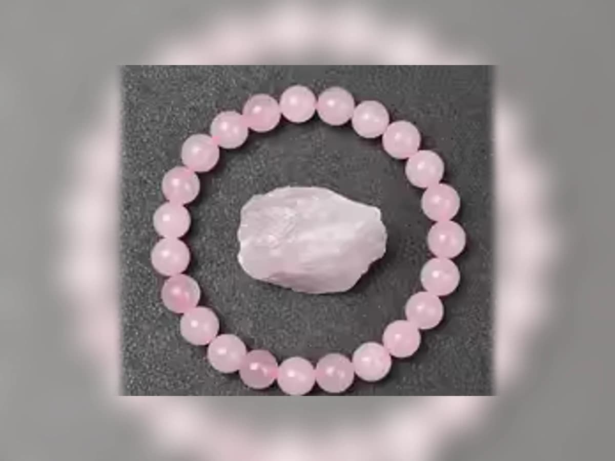 Rosa Kristallstein-Natursteinarmband in der Ausführung Erde