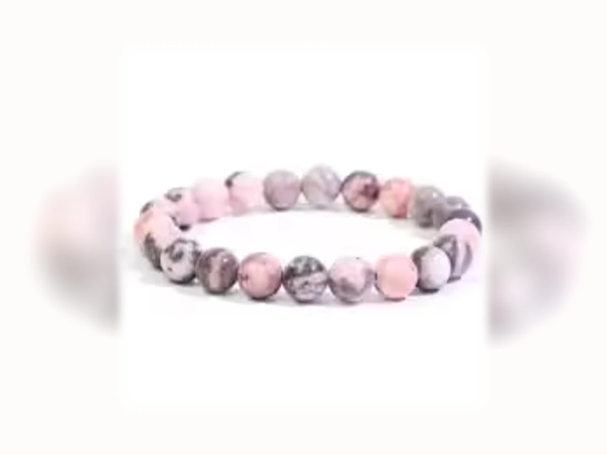 Rosa Zebrastein-Natursteinarmband in der Ausführung Nuance