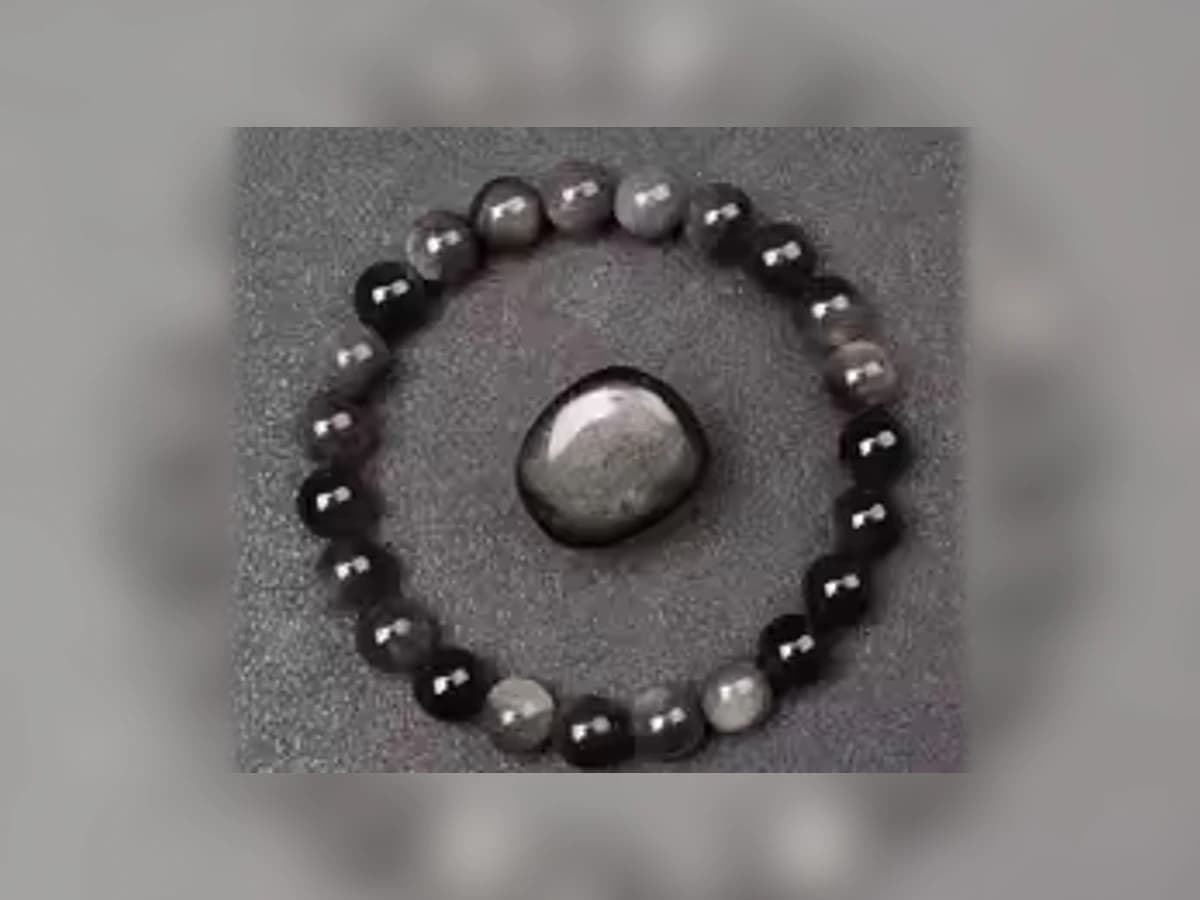 Silberobsidian-Natursteinarmband in der Ausführung Erde