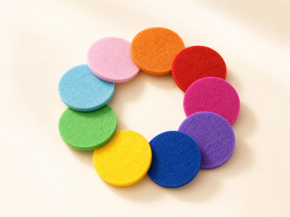 Zehn runde farbige Duft-Ersatzpads