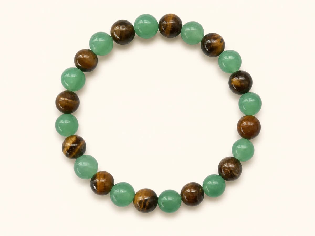 Mehrfarbiges Natursteinarmband Herzensgrün