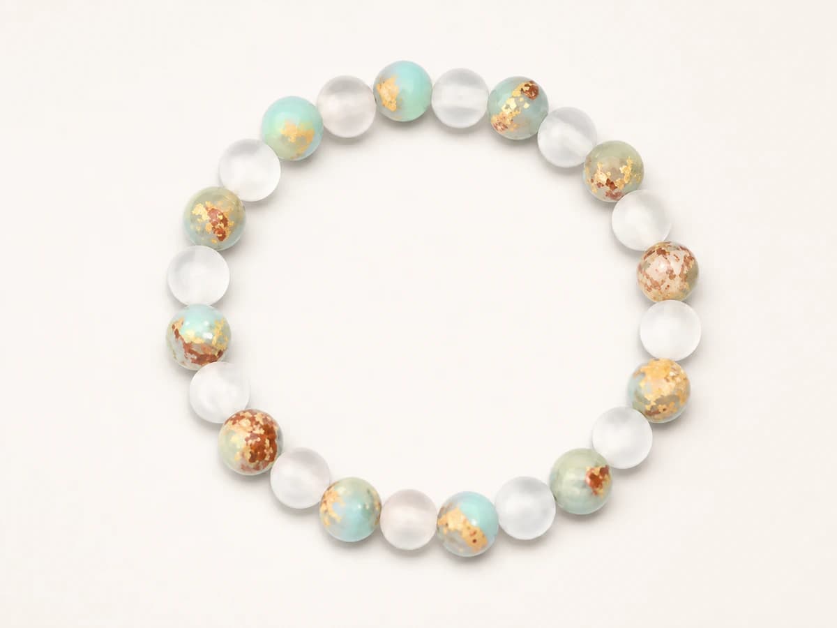 Mehrfarbiges Natursteinarmband Leichtigkeit