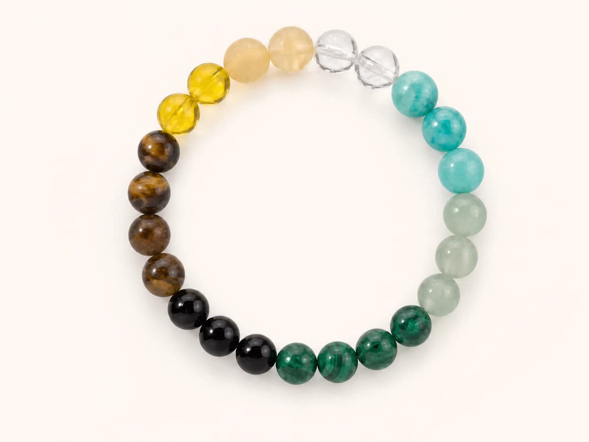 Mehrfarbiges Natursteinarmband Regenbogenfülle