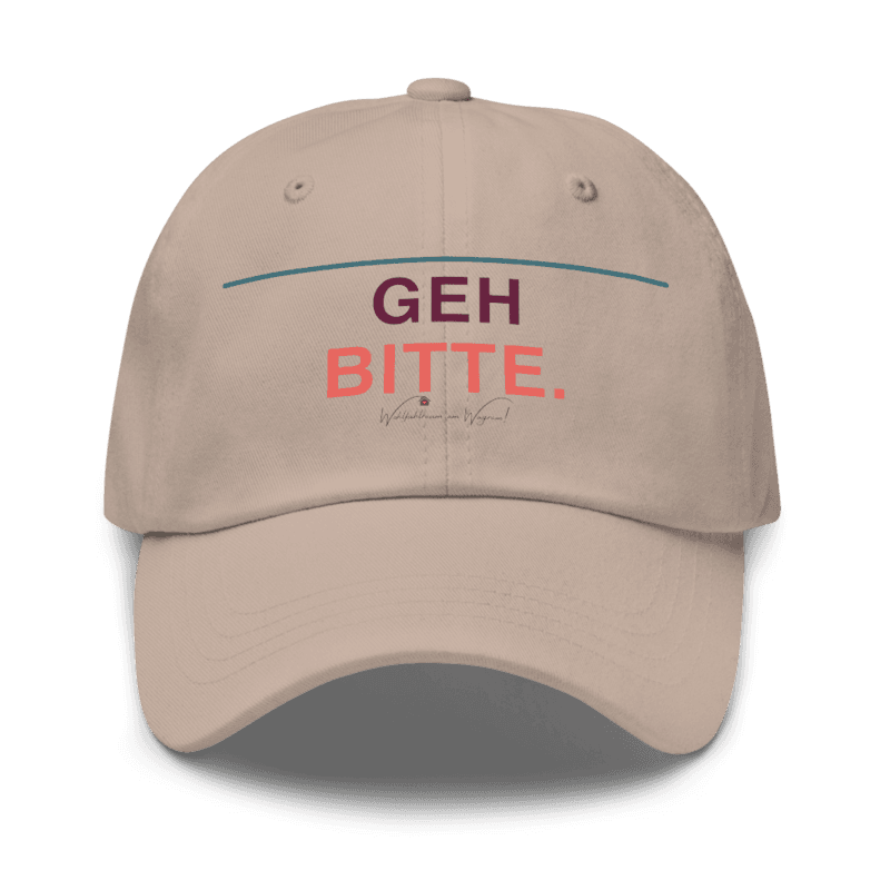 Wagram Dad-Cap – Geh bitte. als Printful-Produktansicht