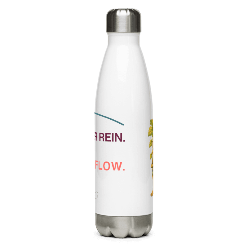 Rebi Trinkflasche – Wasser rein. Ois im Flow. als Printful-Produktansicht