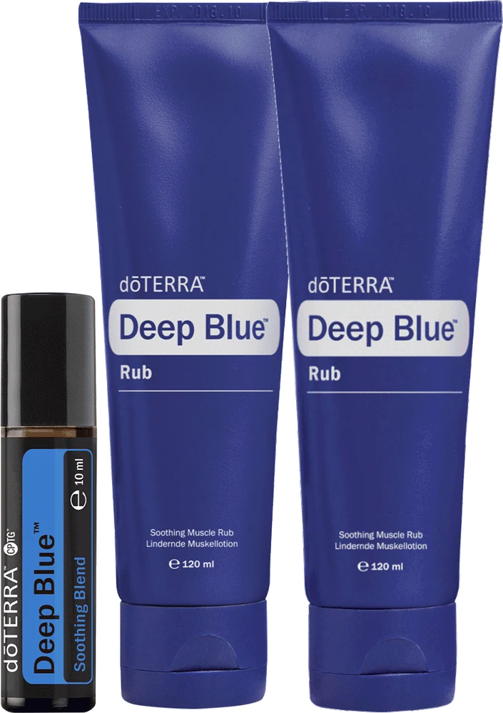 doTERRA Deep Blue Kit mit zwei Rub-Cremetuben und einem unverdünnten Roll-On