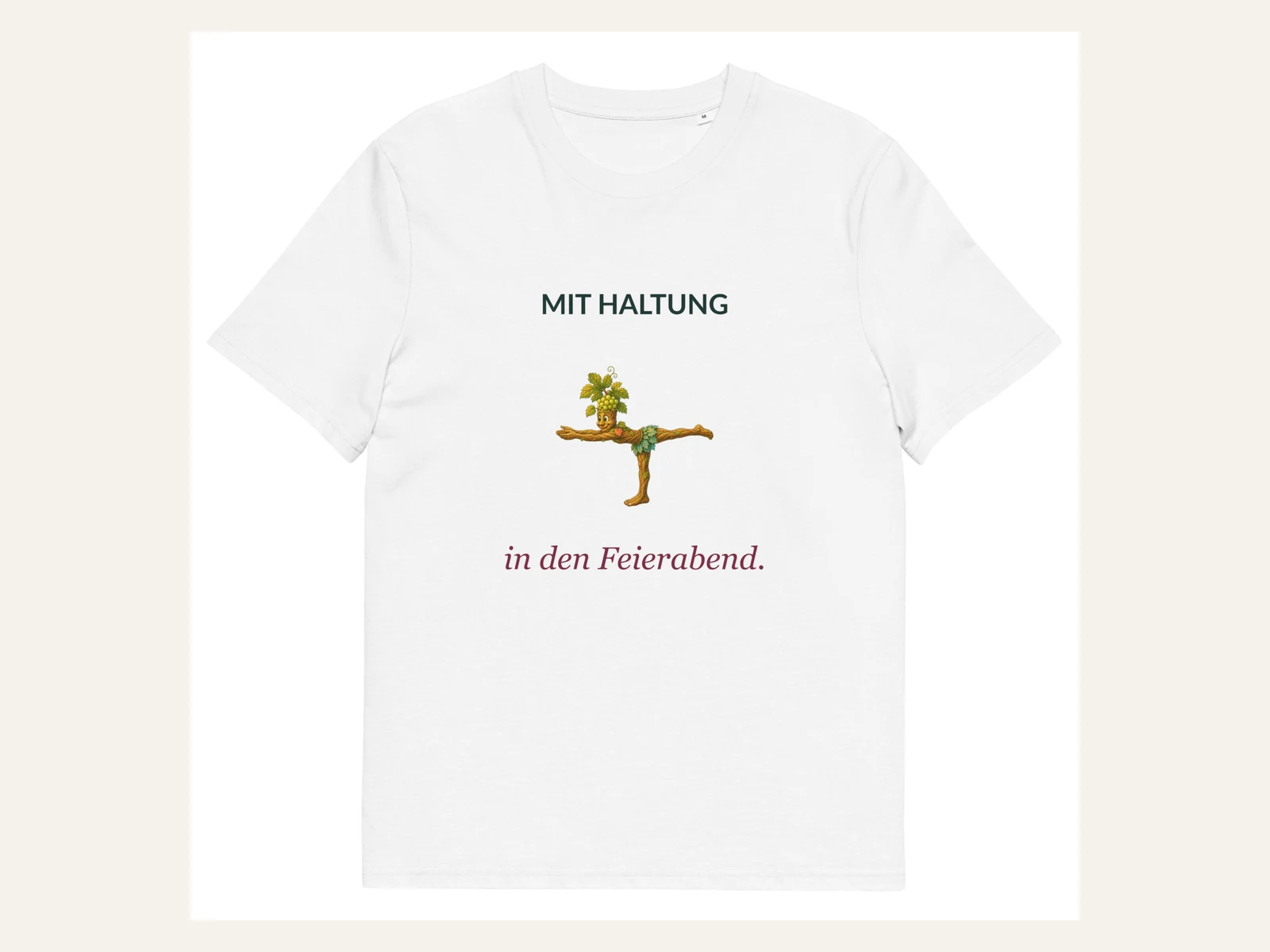 Mit Haltung in den Feierabend. Rebi Herren Bio-Shirt in Weiß: Vorderansicht