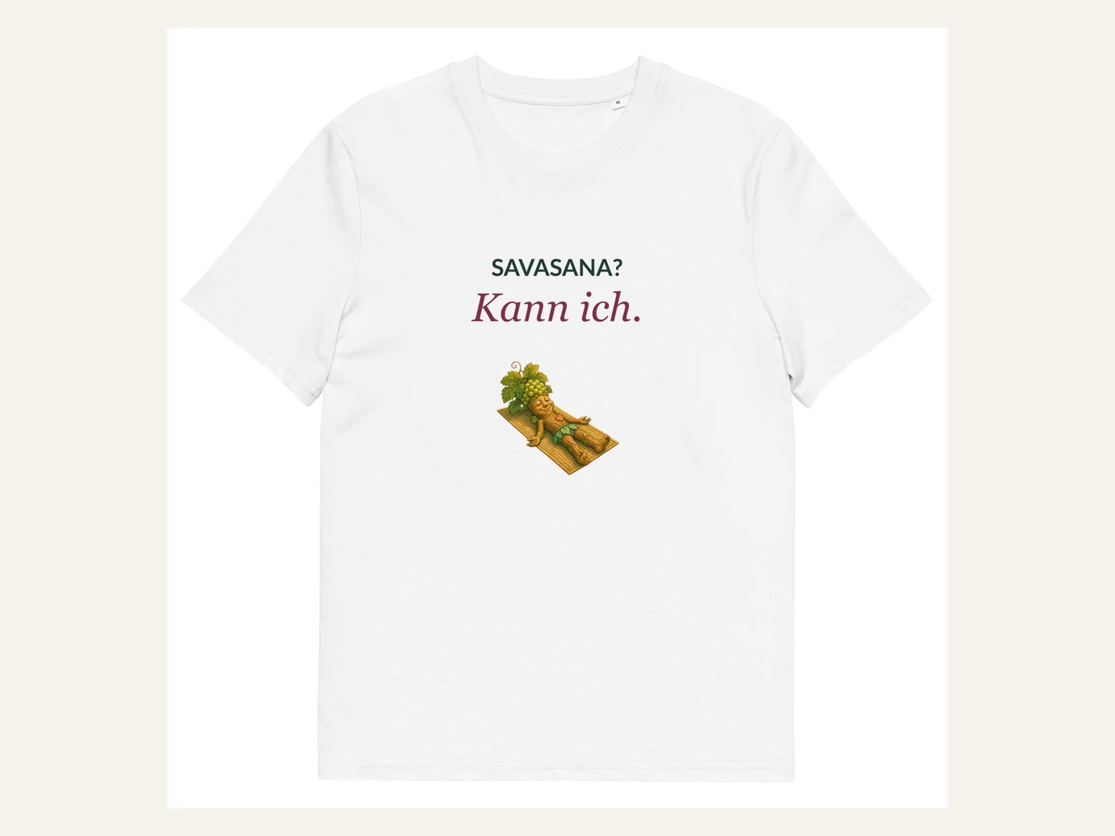 Savasana? Kann ich. Rebi Herren Bio-Shirt in Weiß: Vorderansicht