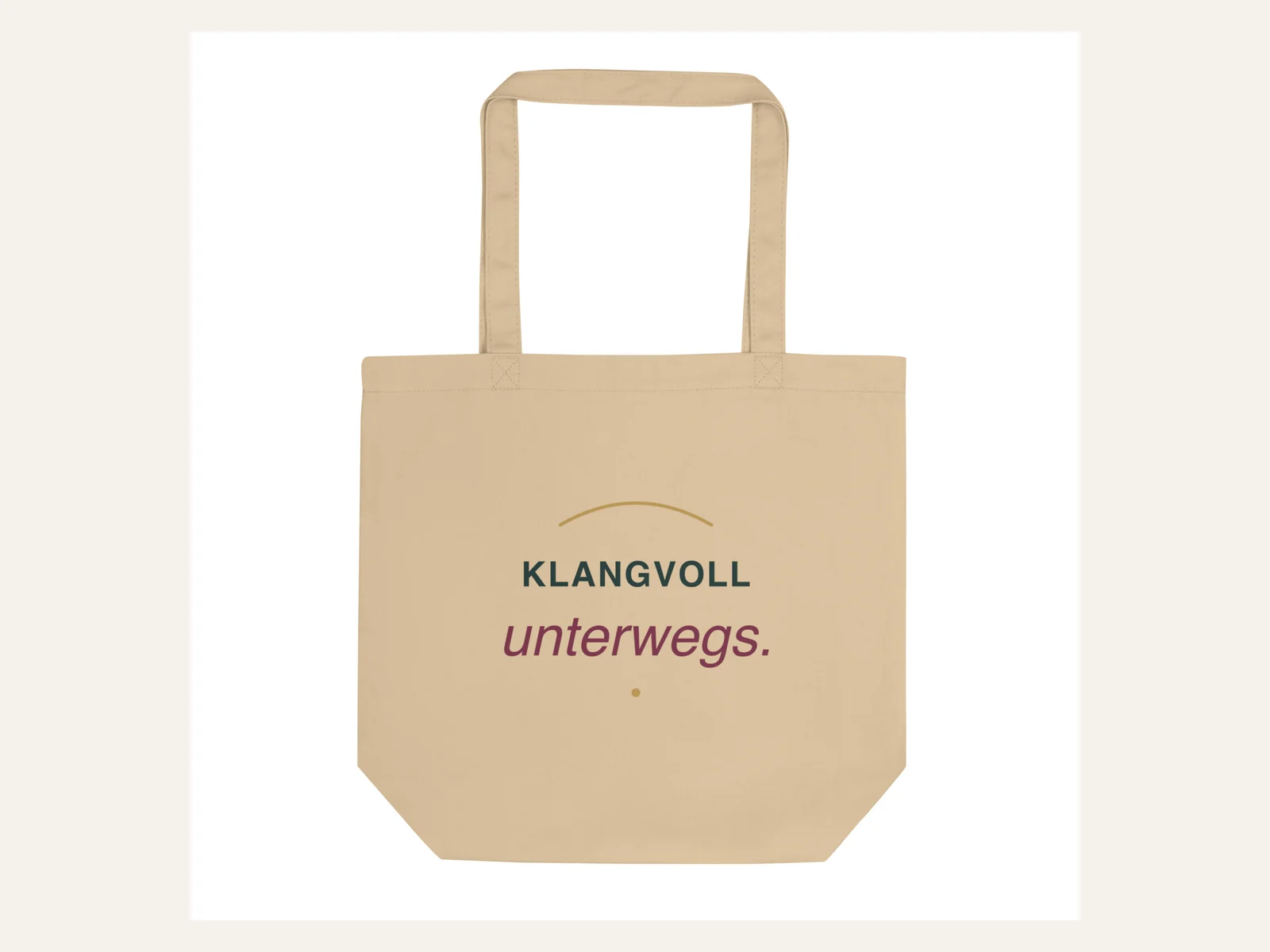 Klangvoll unterwegs. – Bio-Stoffbeutel in Natur – Produktansicht