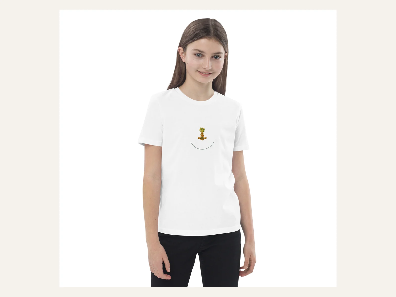 Rebi – Kinder Bio-Shirt in Weiß – Kinder-Modelansicht